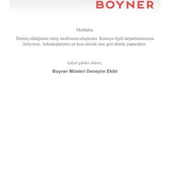 Boyner Mağazacılık Beni Mağdur Etti
