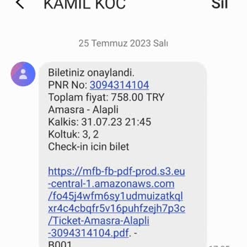 Kamil Koç Yazıhanesinden Fazla Ücret İle Bilet Kesilmesi Hk.
