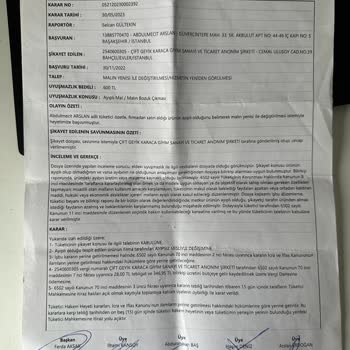 Karaca Giyim Karaca Firması, Tüketici Hakem Heyetinin Kararlarını Tanımıyor.