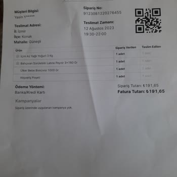 A101 Eksik Ürün Gönderilmesi
