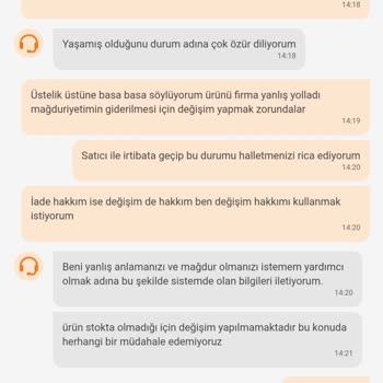Altınpamuk Tekstil Ürün Değişimi Yanlış Ürün Gönderimi