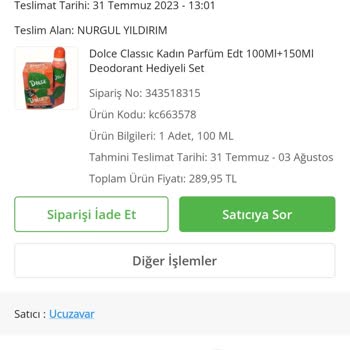 ÇiçekSepeti Siparişim Gelmedi Ücret İadesi Edilsin