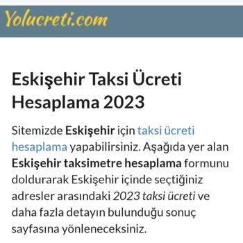 Eskişehir Büyükşehir Belediyesi Taksi Ücretinin Fazla Alınması