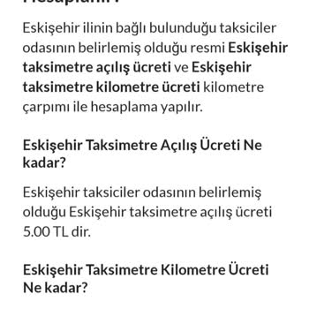 Eskişehir Büyükşehir Belediyesi Taksi Ücretinin Fazla Alınması