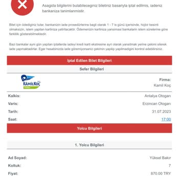 Yapı Kredi Para İadesi Yapmıyor