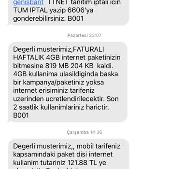 Türk Telekom Hattında Ek Paket Sorunu