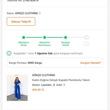 Gökçe Clothing Ürünüm Teslim Edilmiyor
