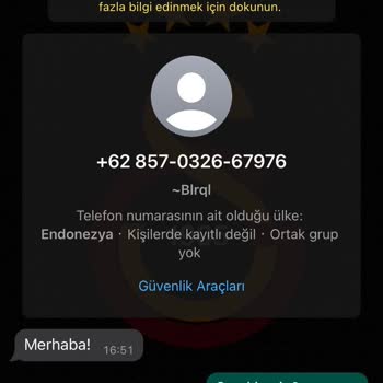 WhatsApp Bilinmeyen Numaradan Mesaj İçeriği