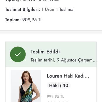 Boyner'den, İnternet Üzerinden Alınan Mayonun İade Edilememesi