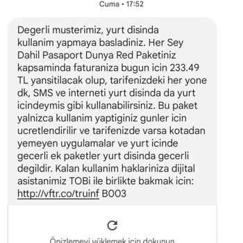 Vodafone Kullanmadığım Telefon Fatura