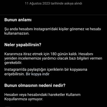 Instagram Hesabım Askıya Alındı