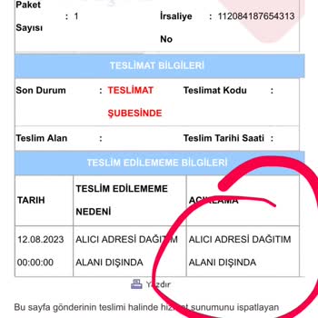 Şırnak Aras Kargo Kargo Getirmeden İade Ettiriyor