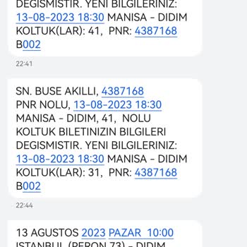 Ayar Aydın Seyahat Sefer Saati Ve Koltuk Numarası Değişimi