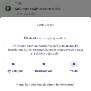 McDonald's Geç Gelen Sipariş Ve Eksik Sipariş