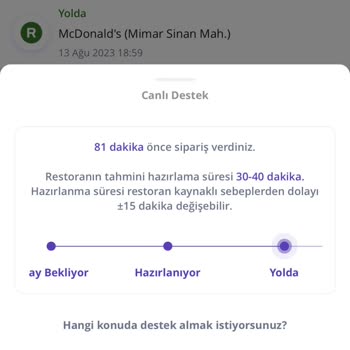 McDonald's Geç Gelen Sipariş Ve Eksik Sipariş