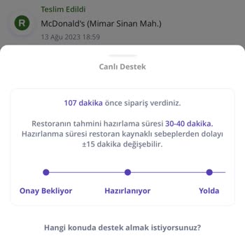 McDonald's Geç Gelen Sipariş Ve Eksik Sipariş