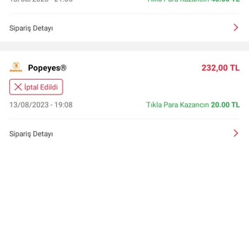 Tıkla Gelsin Siparişim İptal Ediliyor