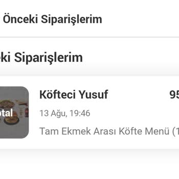 Yemeksepeti Köfteci Yusuf Sipariş İptali