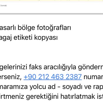 THY 63 Gündür İade Edilmeyen Valiz Ücreti