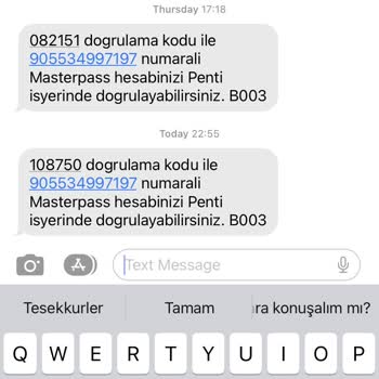 Masterpass Bilgi Dahilimde Olmayan Doğrulama