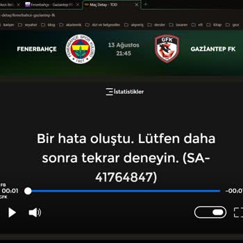 Tod TV Taraftar Süper Lig Paketi Web Tarayıcı Giriş Sorunu