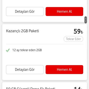 Vodafone Alınamayan Paylaş 50Gb