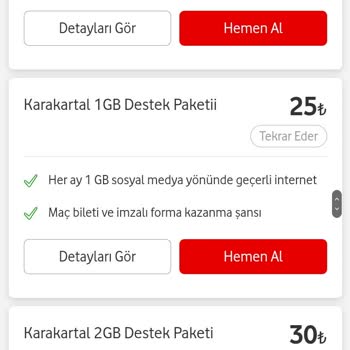 Vodafone Alınamayan Paylaş 50Gb