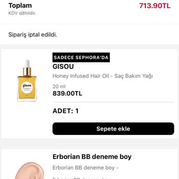 Sephora Siparişimi Nedensizce İptal Etti