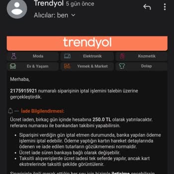 Trendyol'dan Yaptığım Siparişi İptal Ettim Paycell Paramı İade Etmedi