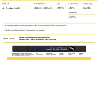 Fizy Üyelik İptal Edilememesi!