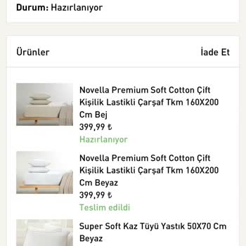 English Home Bilgilendirme Yapılmadan Aldığım Ürünün İadesinin Gerçekleştirilmesi