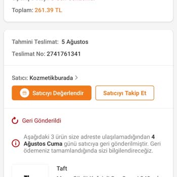 Trendyol Paramın İadesinin Gerçekleşmemesi...