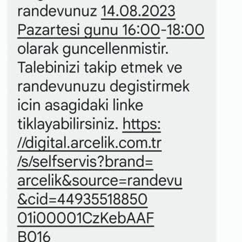Arçelik Montaj Servisi Saatinde Gelmedi. Gelmeyeceğini Haberde Vermedi.