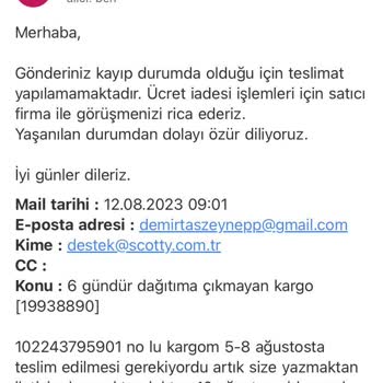 Boyner Scotty Kargoyu Dağıtma Çıkarmayıp Kaybetti