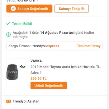 Trendyol 1. Yanlış Ürün 2. Çok Uzun Kargo Süreci
