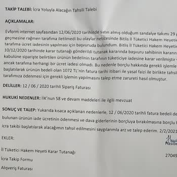 Evform Aldığım Mutfak Masasıyla İlgili Sorun