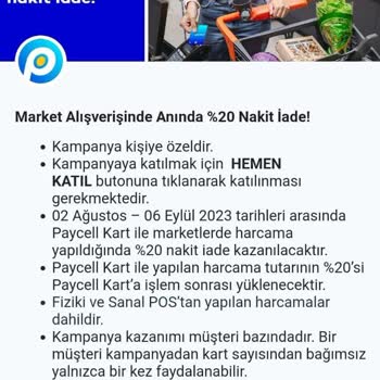 Paycell Market Kampanyasındaki İadeyi Yapmıyor
