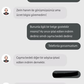 Vodafone İptal İşlemimi Gerçekleştirmedi.