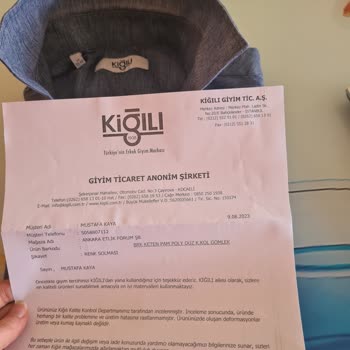 Kiğılı Gömlek Yakası İlk Yıkamada Beyazladı