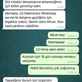 LG Marka Klima 18 Gün Montaj Sırası Veriyor Ocakta Taksalar Daha İyi
