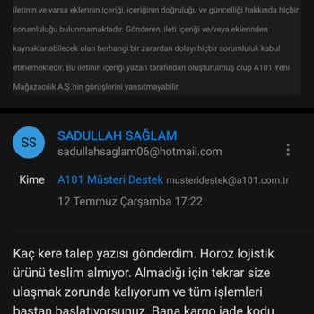 A101 Online Alışveriş Ürün İadesinde 3 Aydır Paramı Alamadım.
