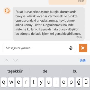 Beylerbeyi Profiterol Teslim Edilmeyen Ürün Teslim Edildi Denildi. Ücret İadesi Yapılmadı