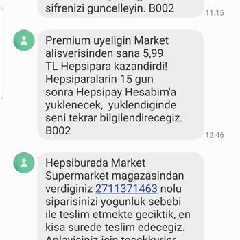 Hepsiburada Market Bebek Maması Teslim Edilmedi