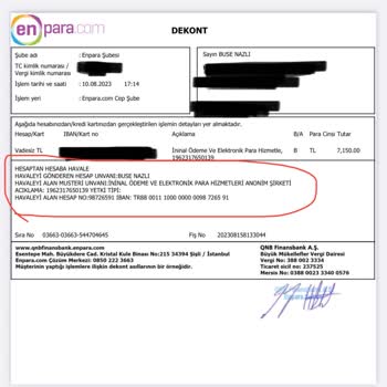 İninal Kart Elektronik Ödeme Ve Para Hizmetleri adı altında şüpheli hesap hareketleri