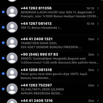 Vodafone Yasa Dışı Bahis Mesajları