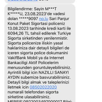 VakıfBank SarıPanjur Sigortası Adı Altında Para Kesilmesi