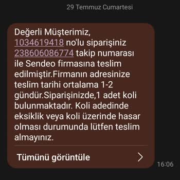 Sendeo Kargomu Teslim Etmiyor