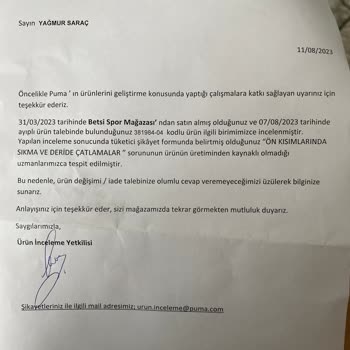 Puma Hatalı Geri Dönüş