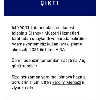Disney+ Üyelik İptali Ücret İadesi Geri Ödemiyor