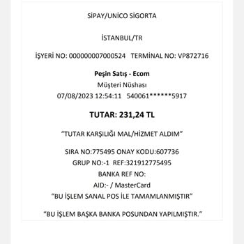 Unico Sigorta DASK Bilgileri Yanlış, E Devlet'te Uyuşmuyor